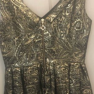 Gold Jacquard Evening Dress